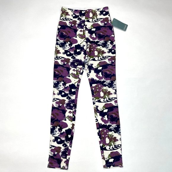 LYSSE 1306 Tummy Control Purple Floral Leggings Women S NWT High Rise Stretch - Picture 1 of 7